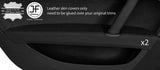 BLACK STITCH 2X FRONT DOOR ARMREST NAPPA LEATHER COVERS FOR AUDI TT MK2 06-14