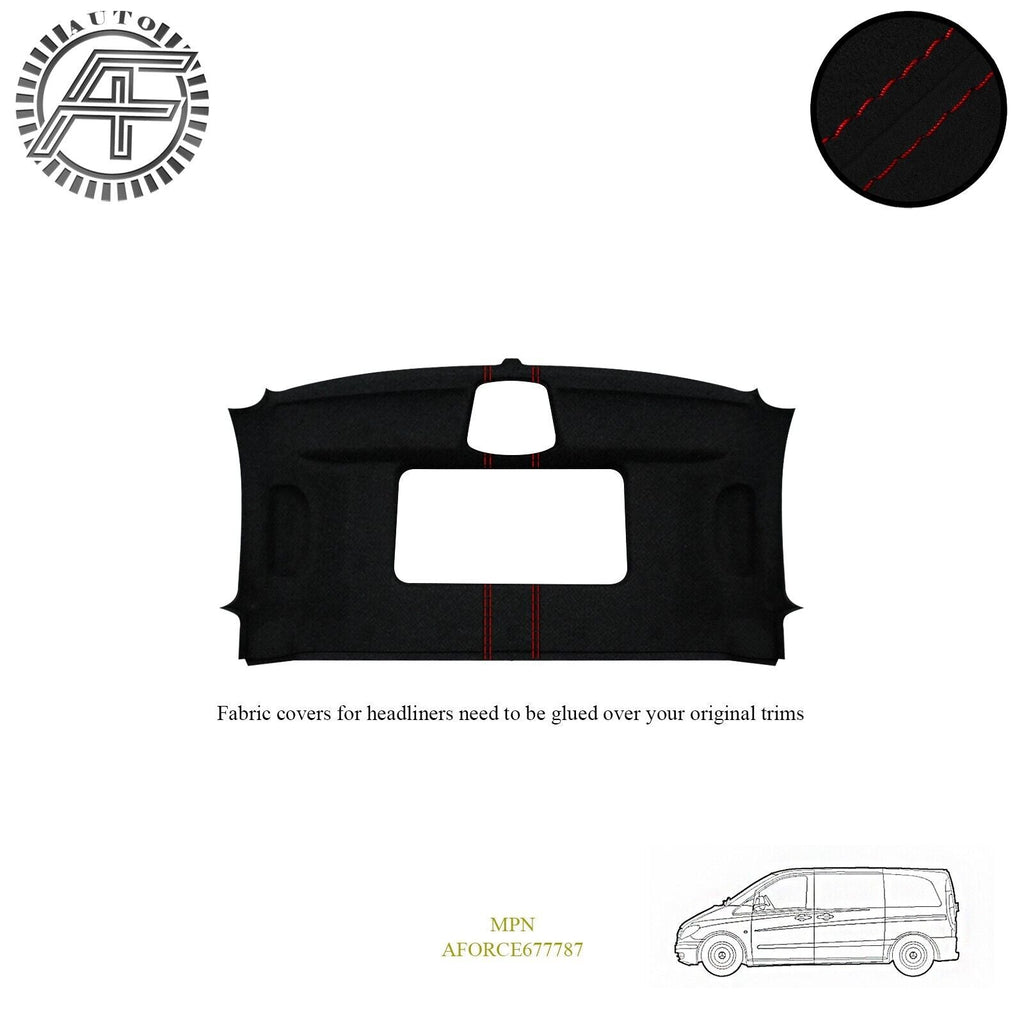 LUXE SUEDE HEADLINER COVER FOR MERCEDES VIANO FRONT MK2 4-DR + SUNROOF 2003-2013