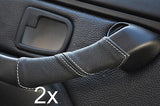 FITS BMW Z3 1995-2003 white stitch 2X DOOR HANDLE LEATHER COVERS CUSTOM NEW