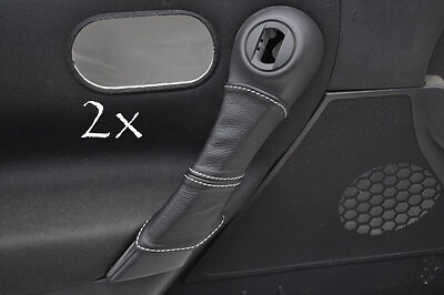 FITS RENAULT MEGANE 2002-2008 2X DOOR HANDLE COVERS white stitching CUSTOM NEW
