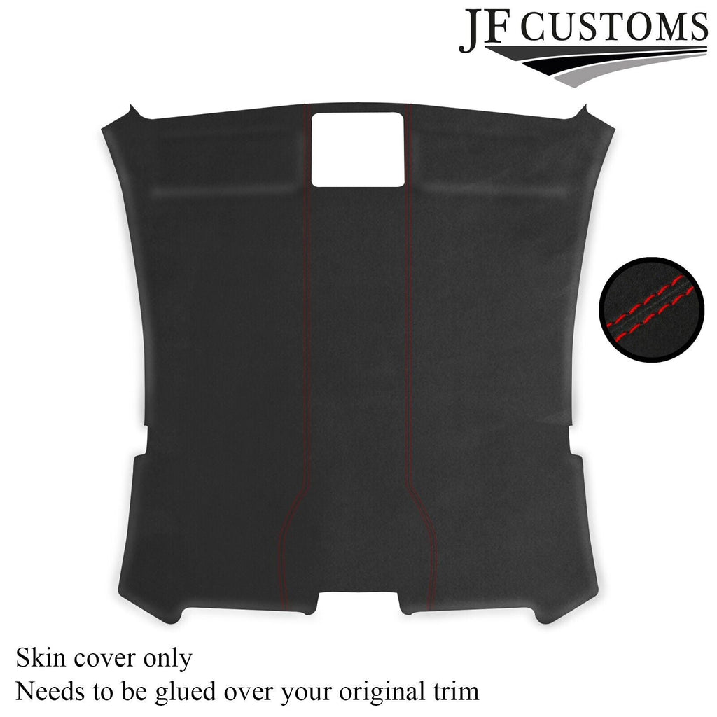 RED STITCH HEADLINER D GREY LUXE SUEDE COVER FOR BMW6 E63 04-10 COUPE CUSTOM NEW