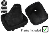 BLACK STITCHING SUEDE MANUAL GEAR GAITER + PLASTIC FRAME FITS AUDI A1 2011-2017