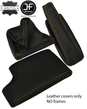 YELLOW STITCH LEATHER GEAR HANDBRAKE & ARMREST COVER FITS BMW E90 E91 E92 E93