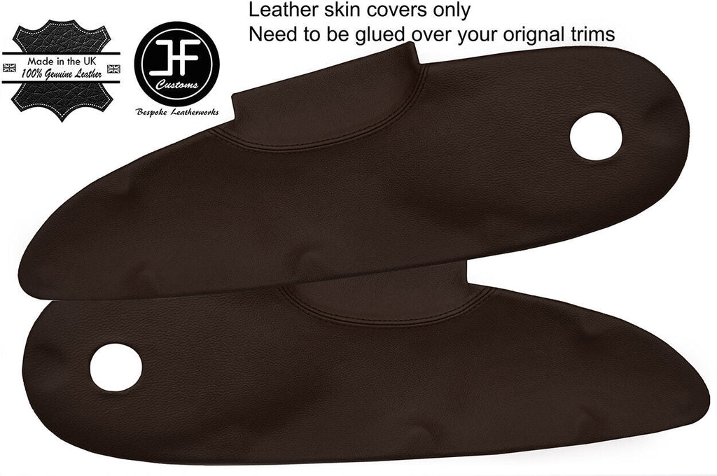 BROWN REAL LEATHER 2X DOOR CARD TRIM COVERS FOR LOTUS ELISE S1 96-01 STYLE 2