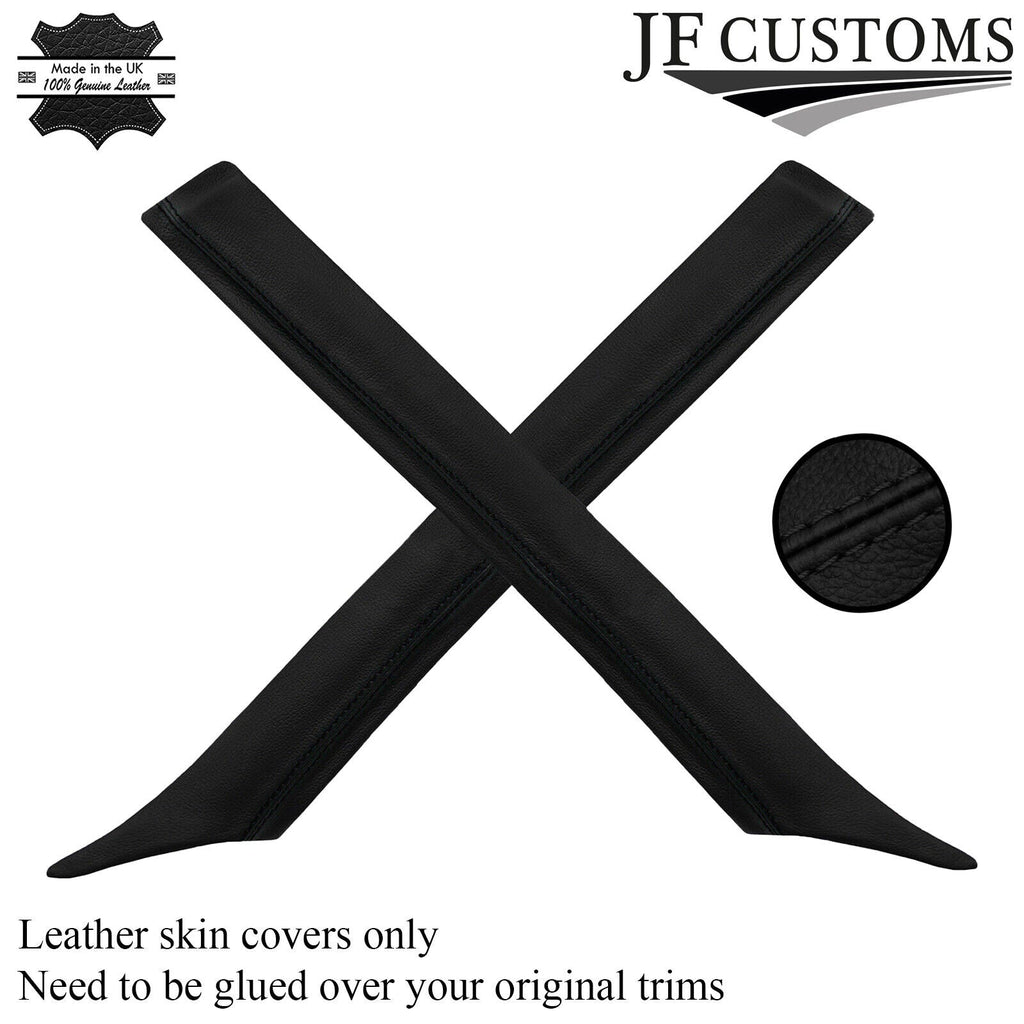 BLACK STITCH 2X A PILLAR REAL LEATHER COVERS FITS BMW E30 84-93 CONVERTIBLE