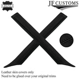 BLACK STITCH 2X A PILLAR REAL LEATHER COVERS FITS BMW E30 84-93 CONVERTIBLE