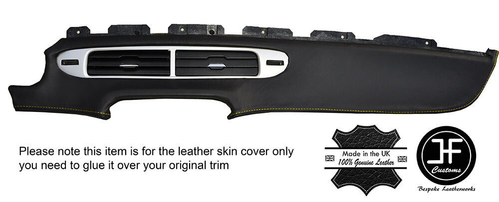 YELLOW STITCH DASH VENTS TRIM LEATHER COVER FITS CHEVROLET CAMARO 2012-2015