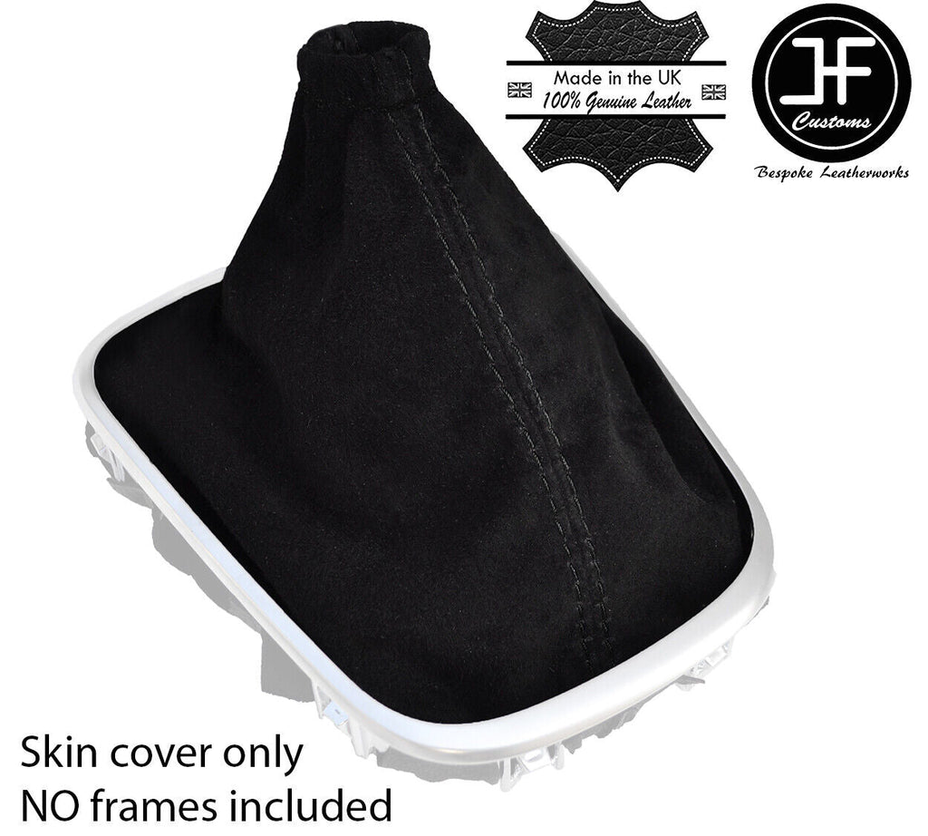 BLACK STITCH REAL SUEDE MANUAL GEAR GAITER FITS RENAULT KADJAR 2015-2019