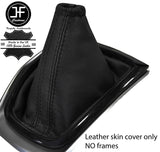 BLACK & BLACK STRIPE LEATHER MANUAL GEAR GAITER FITS NISSAN X TRAIL T32 14-19