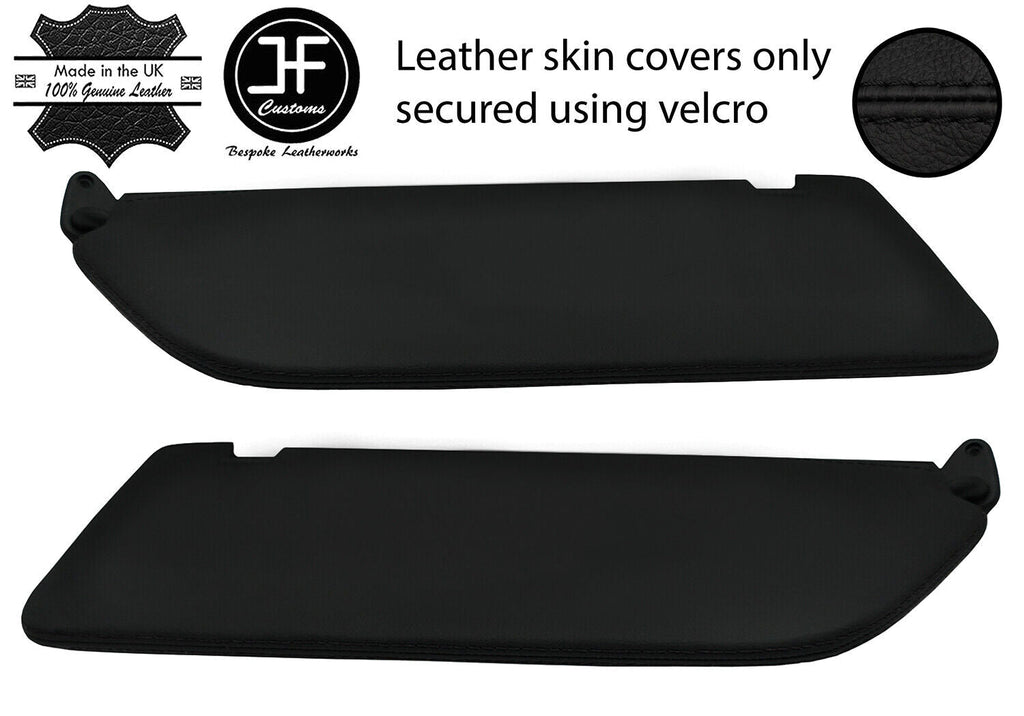 BLACK STITCH 2X SUN VISORS LEATHER COVER FOR MERCEDES VITO W447 15-20 NO MIRROR