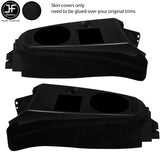 BLACK STITCH CONSOLE TRIM LUXE SUEDE COVER FOR MITSUBISHI LANCER EVO 7 8 9