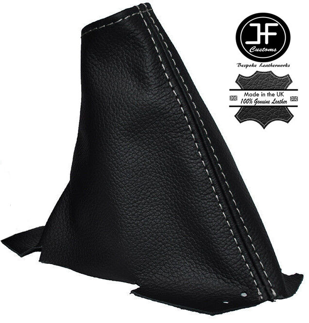 WHITE STITCHING REAL LEATHER HANDBRAKE GAITER FITS VOLVO S80 1998-2006 NEW