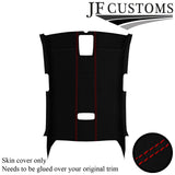 RED STITCH LUXE-SUEDE ROOF LINING HEADLINER COVER FOR VW JETTA MK5 05-19 5DR