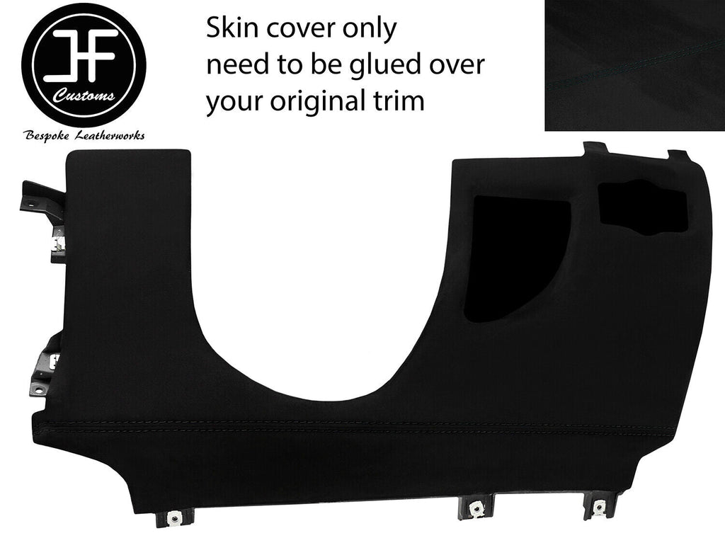 BLACK STITCH DRIVER SIDE LOWER DASH LUXE SUEDE COVER FOR BMW E81 E82 E87 05-07