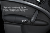 BLACK STITCH 2X PANTHER DOOR ARMREST LEATHER COVER FITS BMW MINI COUNTRYMAN R60
