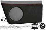 RED  STITCH 2X REAR SPEAKER PANEL LEATHER COVERS FITS AUDI 80 CABRIO 1991-2000