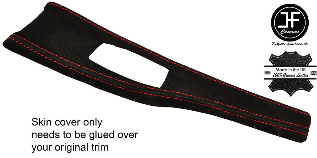 RED STITCH CONSOLE TRIM REAL SUEDE COVER FITS BMW 3 4 SERIES F30 F32 F35 F36