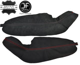 RED STITCH 2X REAR DOOR HANDLE ARMREST LEATHER COVER FOR AUDI A3 04-12 5DOOR