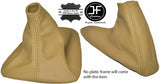 FITS BMW E46 3 SERIES GEAR HANDBRAKE BOOTS LEATHER CREAM CUSTOM NEW MADE IN UK