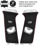 RED STITCH 2X UPPER B PILLAR LEATHER COVERS FITS BMW 3 SERIES F30 F31 11-18