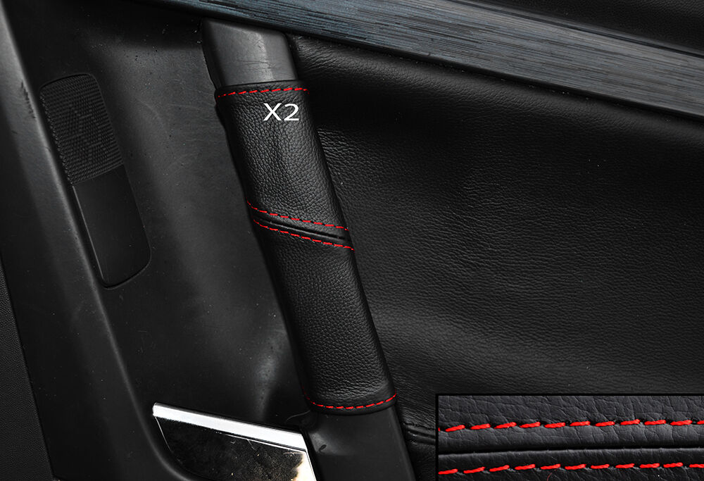 RED STITCH 2X REAR DOOR HANDLE SKIN COVERS FITS VAUXHALL OPEL VECTRA C SIGNUM
