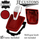 D RED ITALIAN LEATHER AUTO DCT GEAR + FRAME FOR BMW E90 E92 E93 CUSTOM NEW