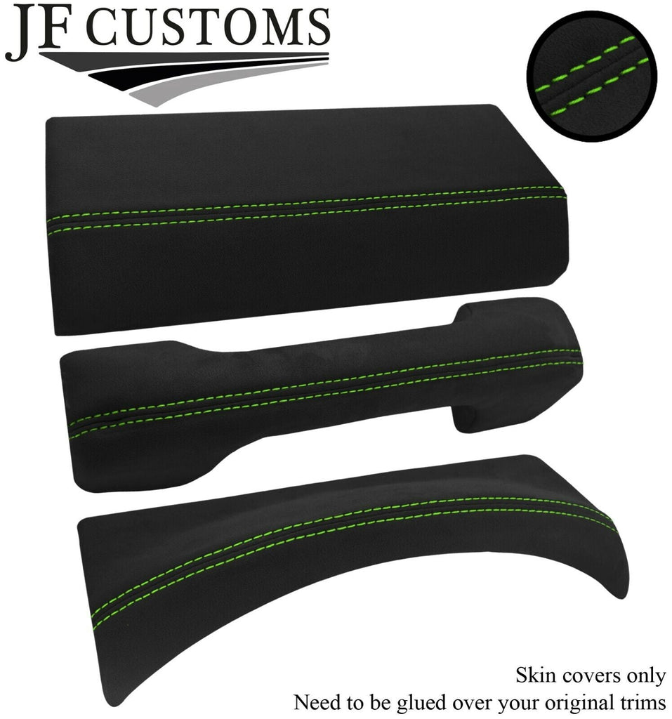 GREEN STITCH 3X DASH TRIM LUXE-SUEDE COVERS FITS LAND ROVER DEFENDER 2007-2016