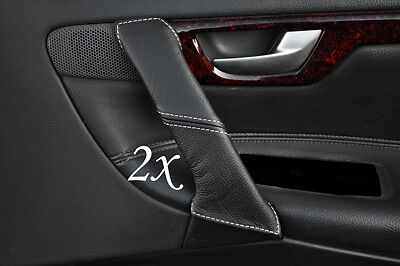 WHITE STITCH FITS  VOLVO V70 S60 2001-2007  2X FRONT DOOR HANDLE LEATHER COVERS