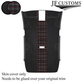 RED STITCH TARTAN D GREY LUXE SUEDE HEADLINER COVER FOR VW GOLF MK7 13-19 3DR