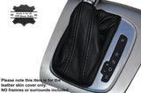 BLACK STITCH AUTO AUTOMATIC LEATHER SKIN GEAR GAITER FITS AUDI Q3 2012-2015