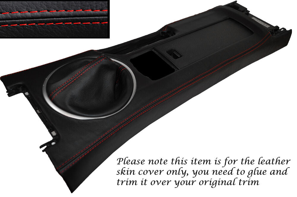 RED STITCH CENTRE CONSOLE & GEAR GAITER SKIN COVERS FITS MAZDA MX5 MK3 05-13