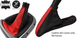BLACK & RED TOP GRAIN LEATHER GEAR & HANDBRAKE GAITER FOR ALFA ROMEO GT 03-10
