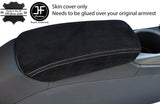 GREY STITCHING REAL SUEDE ARMREST COVER FITS AUDI TT MK3 2015-2019 CUSTOM NEW