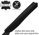 BLACK & BLACK STRIPE REAL LEATHER HANDBRAKE HANDLE COVER FOR CITROEN SAXO 96-04