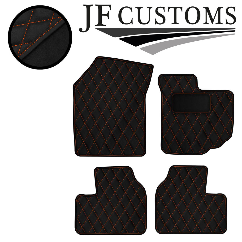ORANGE DIAMOND STITCH VINYL 4XTAILORED FLOOR CARPET FOR SUZUKI SWIFT 05-10 JF1