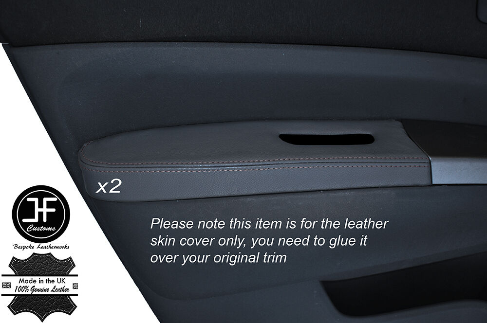 GREY STICH 2X FRONT DOOR ARMREST GREY SKIN COVER FITS TOYOTA PRIUS T3 T4 05-09