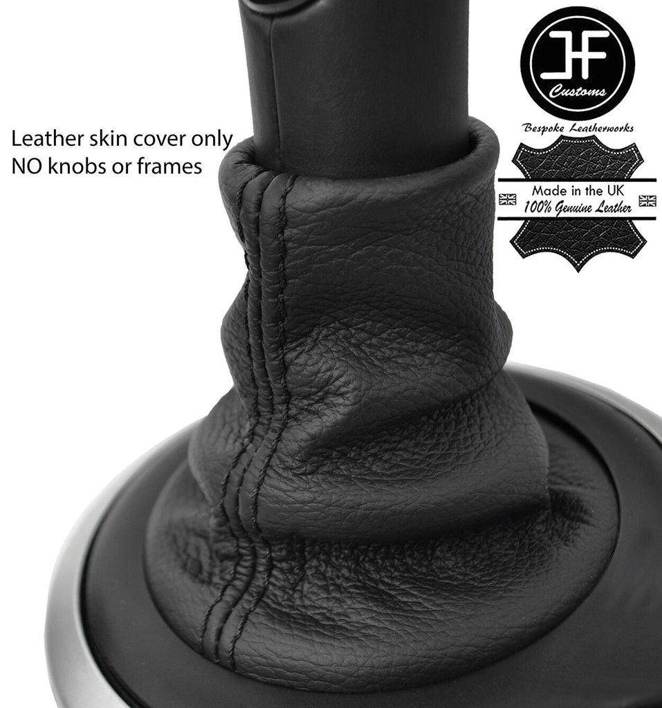 BLACK STITCH AUTOMATIC LEATHER GEAR GAITER FOR FORD FIESTA MK6 FUSION 2002-2008