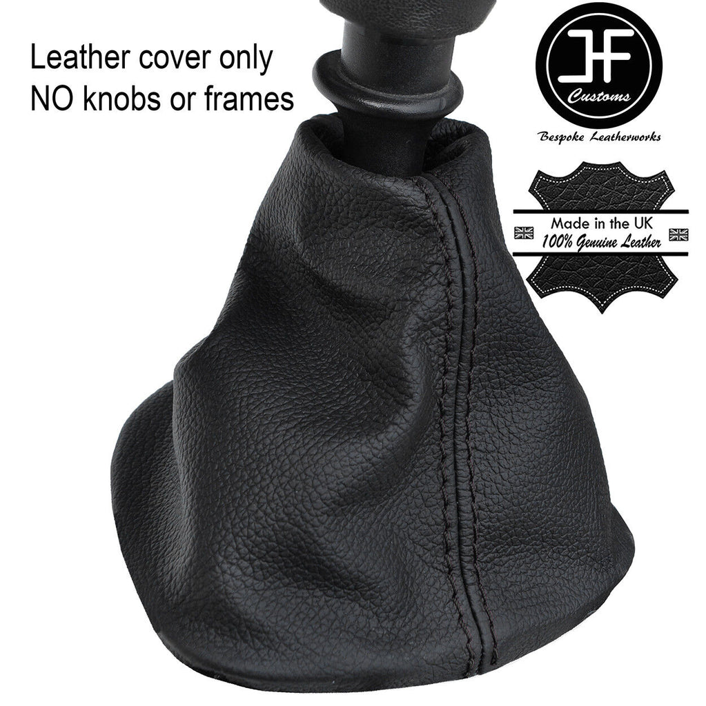BLACK STITCH TOP GRAIN LEATHER MANUAL GEAR GAITER FITS RENAULT TRAFIC 2001-2014