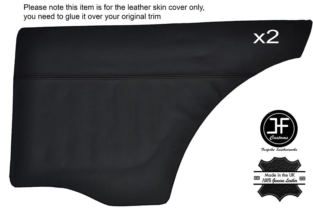 BLACK STITCH 2X REAR DOOR CARD SKIN COVERS FITS VAUXHALL CHEVETTE 75-84 3 DOOR