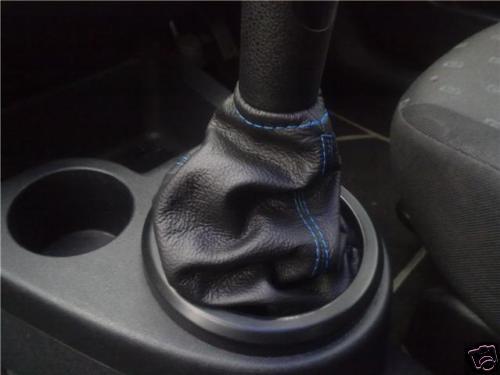 FITS FORD FIESTA MK6 LEATHER GEAR SHIFT BOOT GAITER BLUE ST CUSTOM NEW