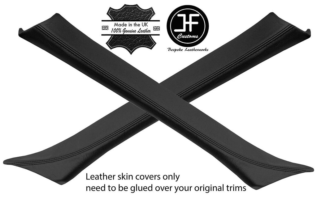BLACK TOP GRAIN REAL LEATHER 2X A PILLAR COVERS FOR BMW E36 SALOON 1991-1998
