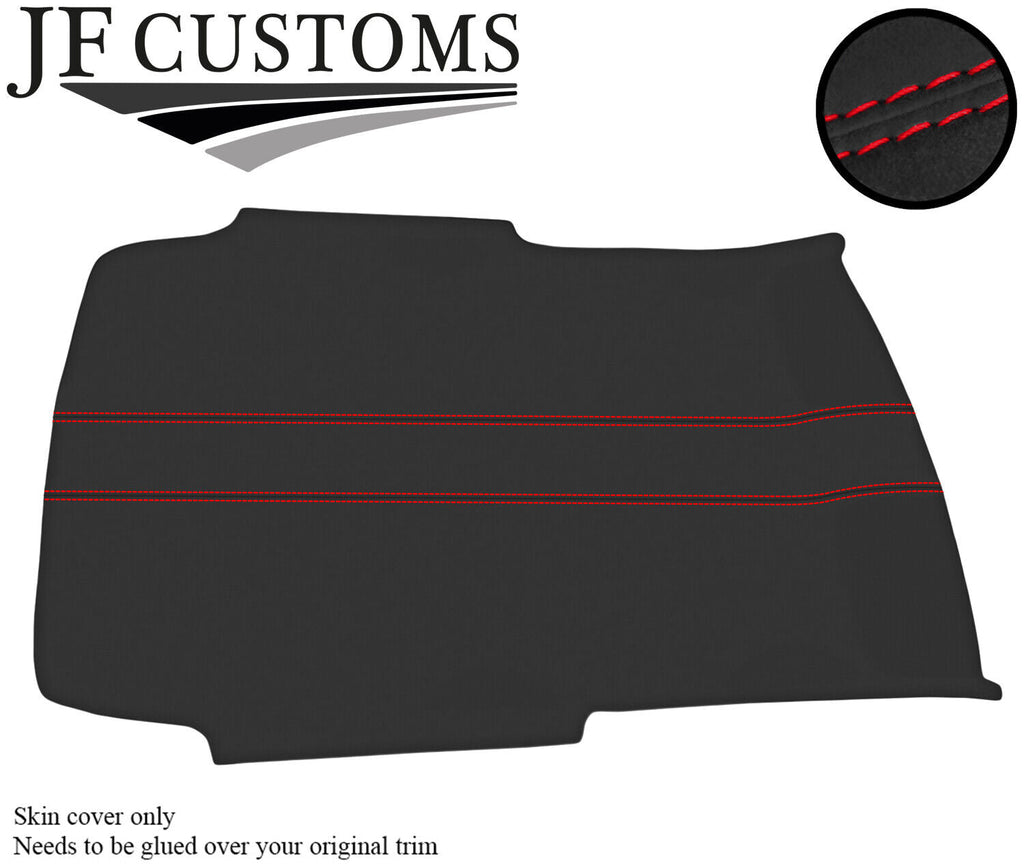RED STITCH ROOF HEADLINING DARK GREY LUXE SUEDE COVER FOR VW GOLF MK4 3DR JF1
