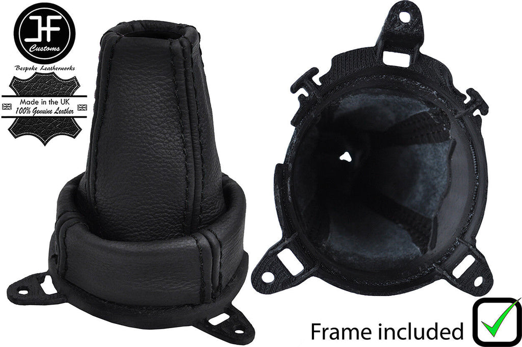 BLACK STITCH GEAR GAITER+PLASTIC FRAME+RING FOR HONDA CIVIC TYPE R FN2 06-12