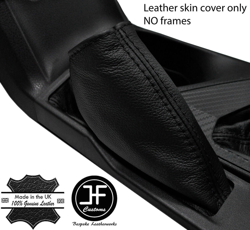 BLACK STITCH TOP GRAIN LEATHER HANDBRAKE GAITER FITS TOYOTA RAV 4 2013-2018