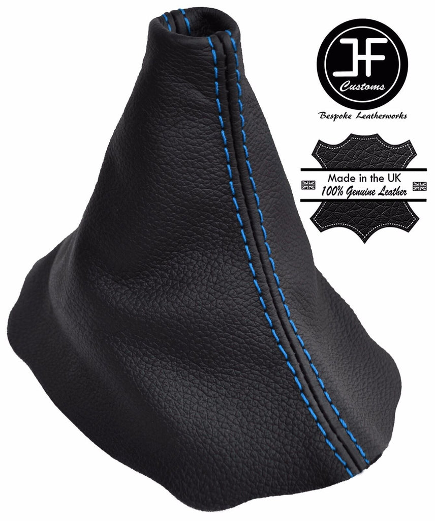 BLUE STITCHING MANUAL REAL LEATHER GEAR GAITER FITS VW PASSAT B6 2005-2009