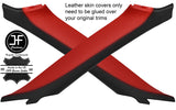 BLACK & RED 2 TONE LEATHER 2X A PILLAR COVERS FOR AUDI TT CONVERTIBLE 98-06