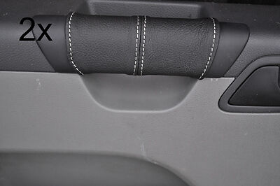 white stitch FITS VW T5 TRANSPORTER CARAVELLE CAMPER 2X DOOR HANDLE LTHR COVERS