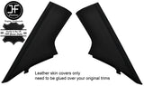 BLACK STITCH 2X REAR C PILLAR LEATHER COVERS FITS CHEVROLET CAMARO 2010-2015