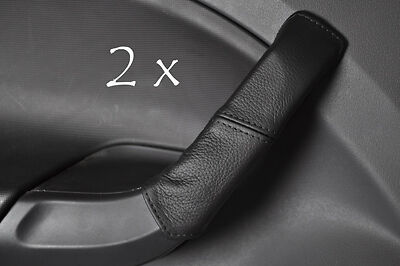 black stitch FITS SEAT IBIZA MK5 08+ 2X REAR DOOR HANDLE LEATHER COVERS