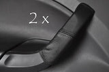 black stitch FITS SEAT IBIZA MK5 08+ 2X REAR DOOR HANDLE LEATHER COVERS